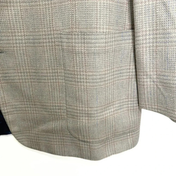 Anralfo Orsini Mens 100% Silk Sport Coat Gray Plaid Size 46  2 Button Front - Picture 4 of 8